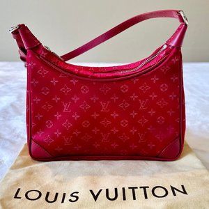 Louis Vuitton Boulogne Pochette Mini in Rogue red mini monogram Satin
